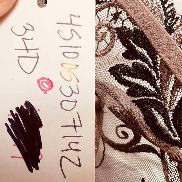 NWT Soma Sensuous Lace Unlined Underwire Bra 34 D Mochaccino Black #0551 - Picture 10 of 15